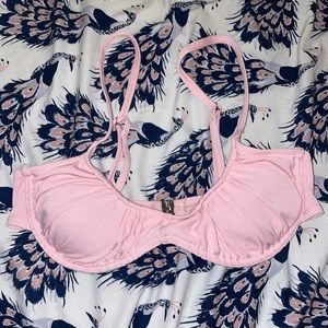 Baby pink underwire swim top